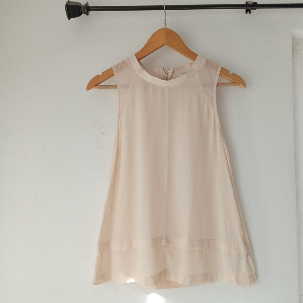 Madewell XS Cream Silk Incline Tank